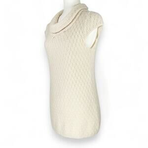 EUC Willi Smith Cowl-Neck Sweater Sz. S Cream Textured Knit Old Money Minimalist